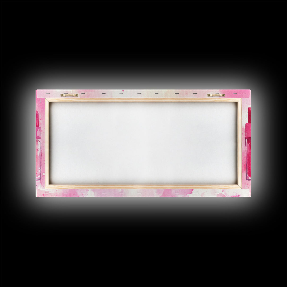 Elegant Lipsticks Display Painting as Pink Abstract Wall Art on Canvas Print, Makeup Collector Vanity or Bedroom Accent Decor