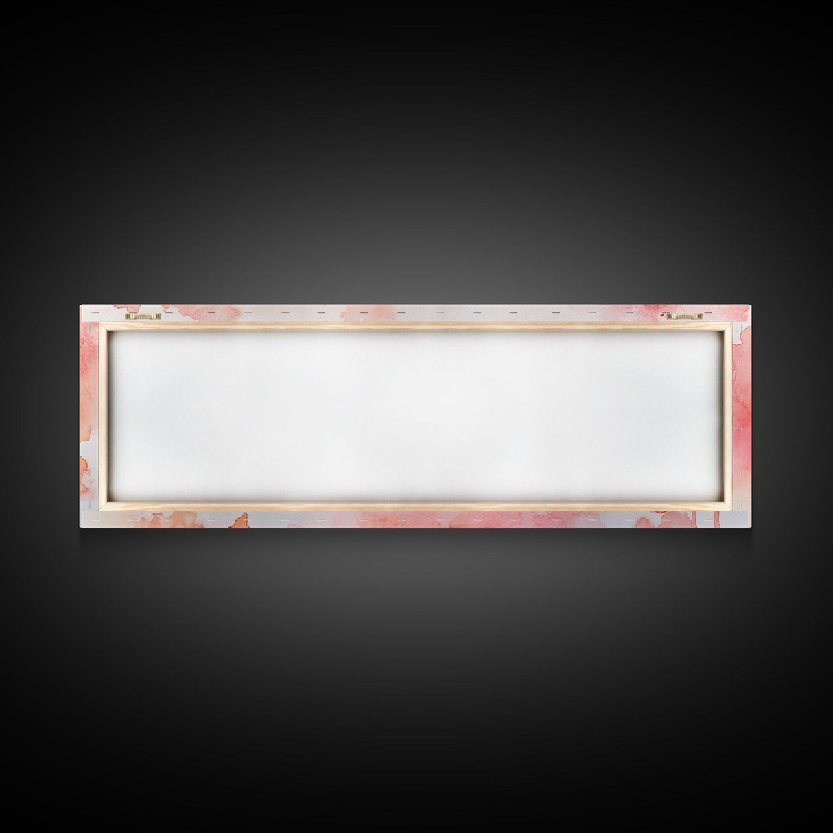 Decorative Frames Painting Canvas Print with Elegant Pink Abstract Background, Long Narrow Wall Art Perfect for Living Room Decor