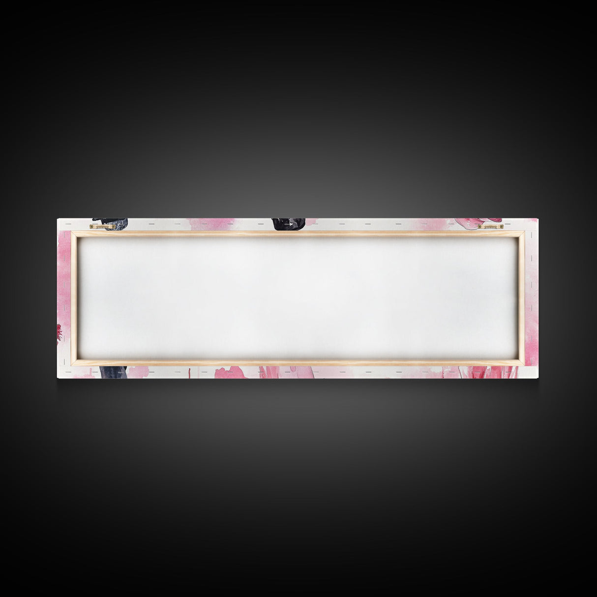 Fashion Illustration Wall Art, Framed Canvas Print, Light Pink and Black Modern Style, Above Sofa Artwork, Whimsical Statement Piece