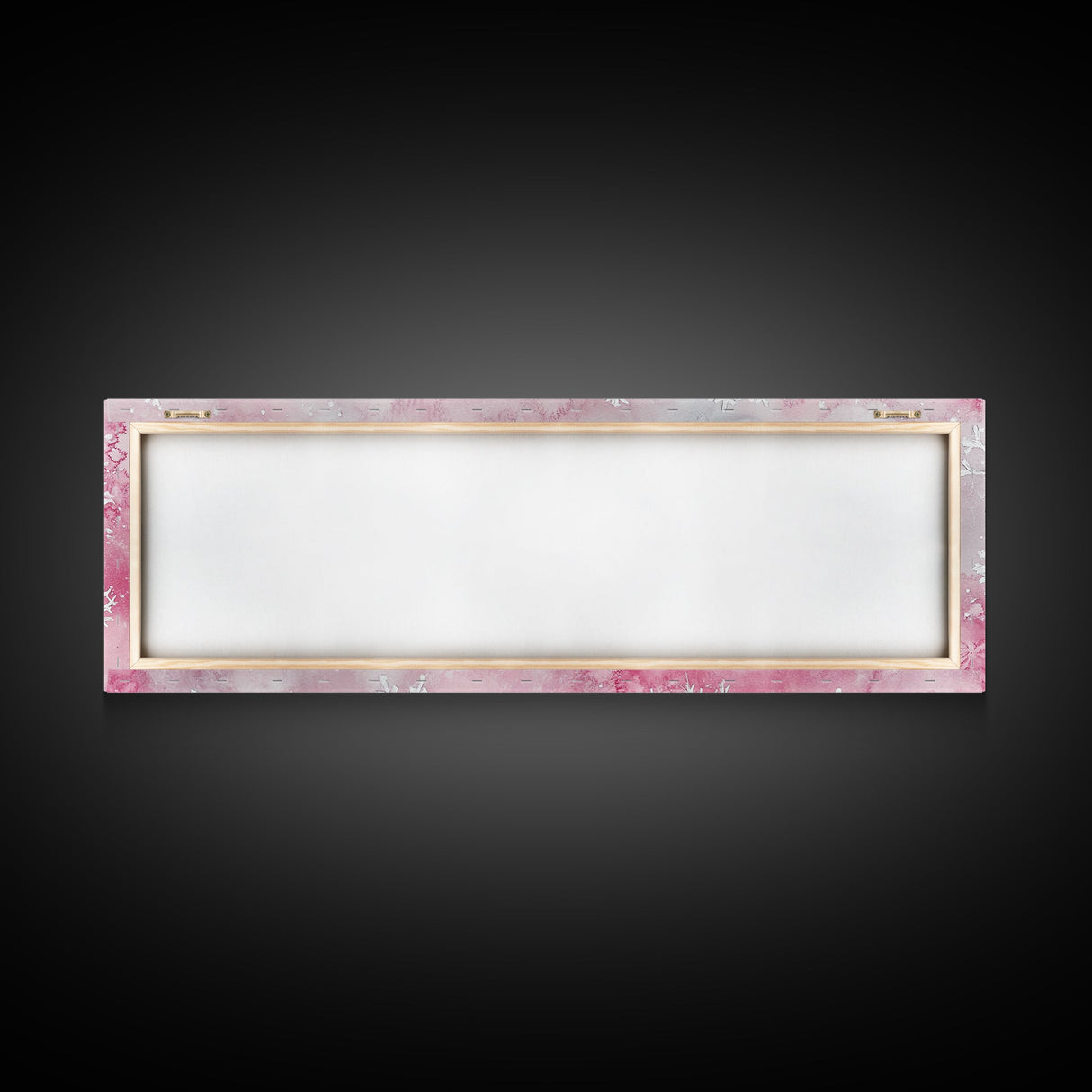 Delicate Snowflake Art Framed Canvas Print Light Pink Wall Art Minimalist Winter Décor Bedroom Living Room Artwork Horizontal Gift