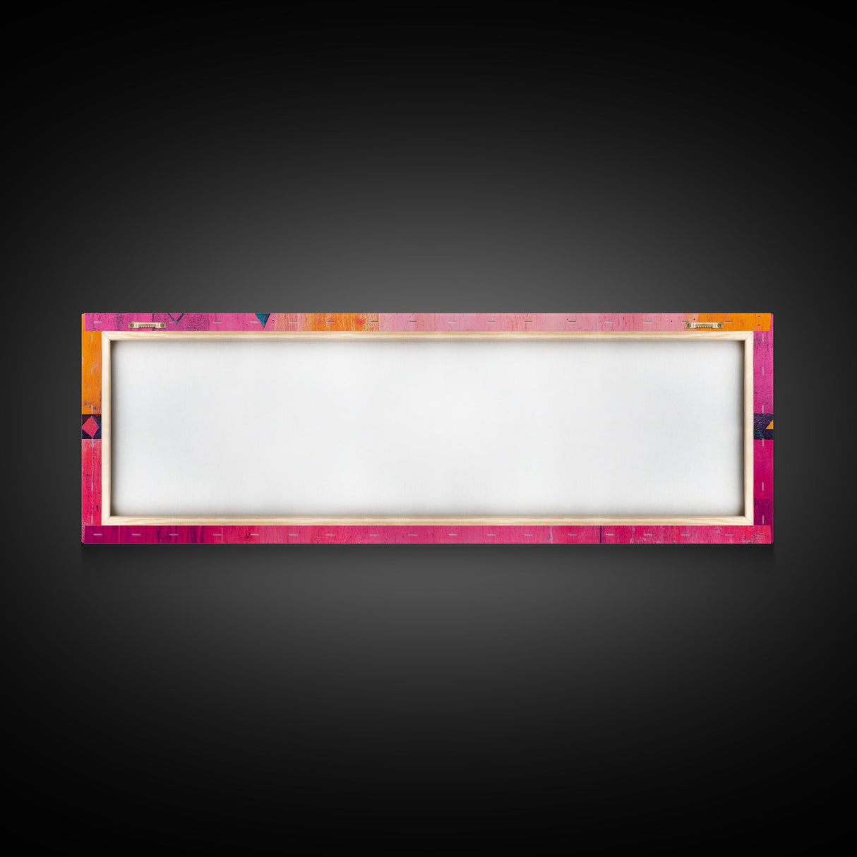 Pink Geometric Abstract Canvas Print Modern Wall Art Whimsical Boho Design Minimalist Art Long Narrow Extra Wide Statement Piece