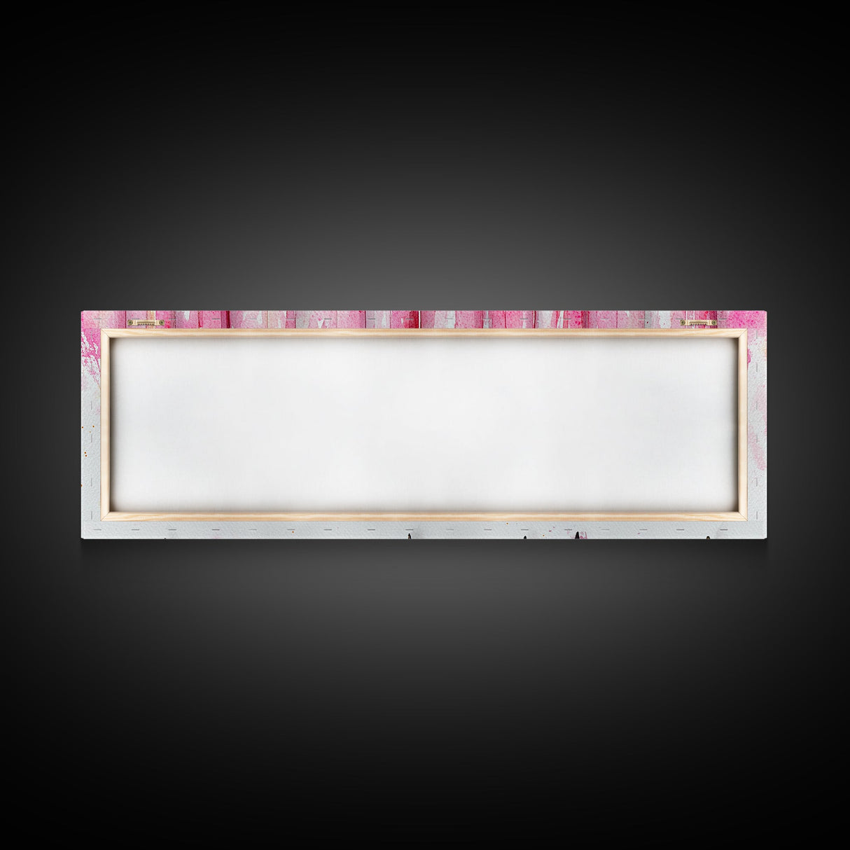 Abstract Pink Pens Framed Canvas Print - Whimsical Art, Light Pink Dorm Wall Decor, Vertical Art Gift Idea, Unique Living Room Canvas Print