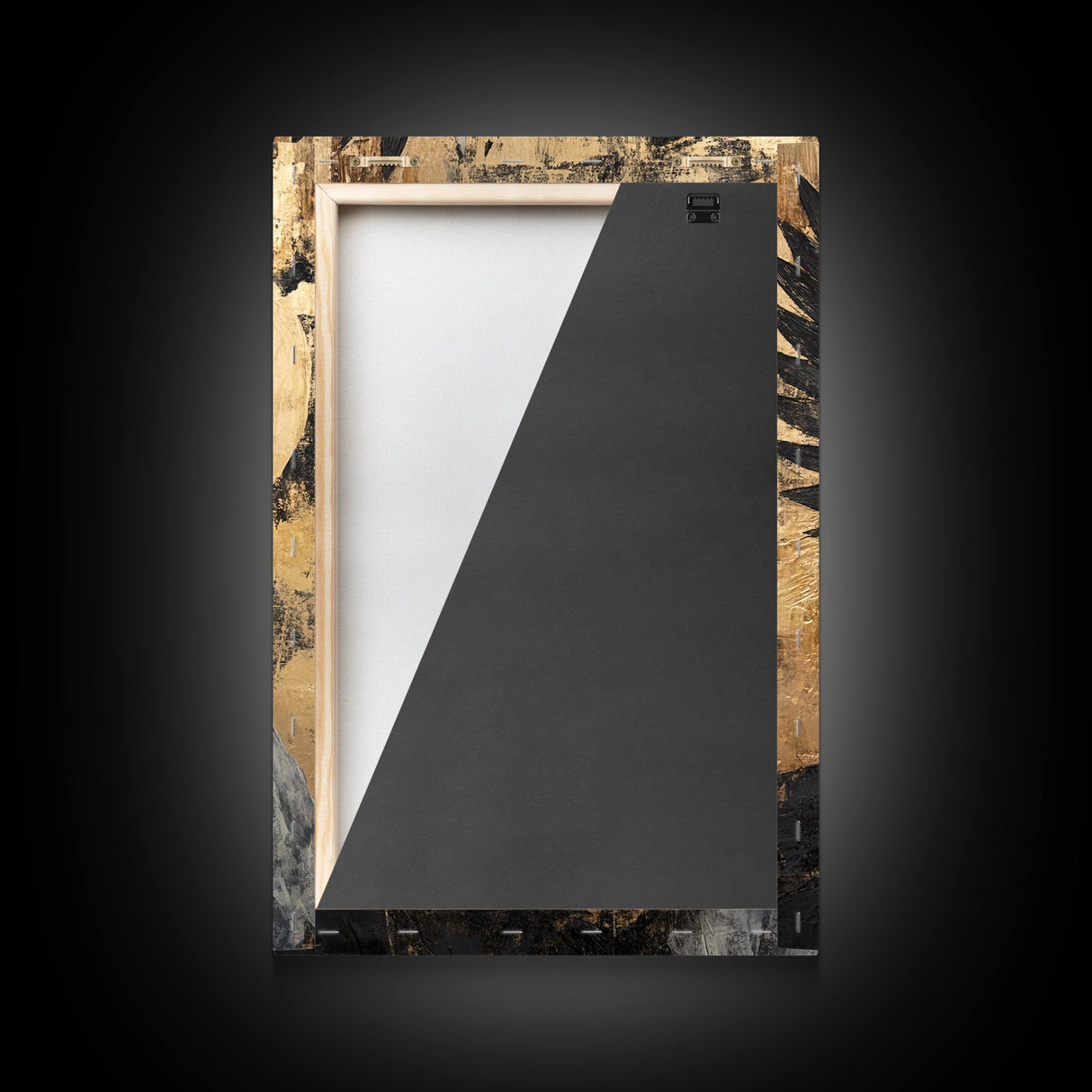 Golden Angel Wings Framed Canvas Print Dark Angel Wall Art Moody Gothic Artwork Gold Abstract Print Rustic Wall Decor Gift Idea