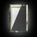 Textured Green Framed Canvas Print, Sage Green Wall Art, Modern Rustic Decor, Minimalist Bedroom Art, Vertical Skinny Wall Art