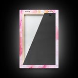 Golden Frames on Pink Canvas Print | Abstract Minimalist Wall Art | Rustic Gold Decor | Wabi Sabi Aesthetic | Living Room Accent | Gift Idea