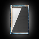 Abstract Glacier, wabi sabi art, zen wall art, blue and green wall art, minimalist art, Framed Canvas Print