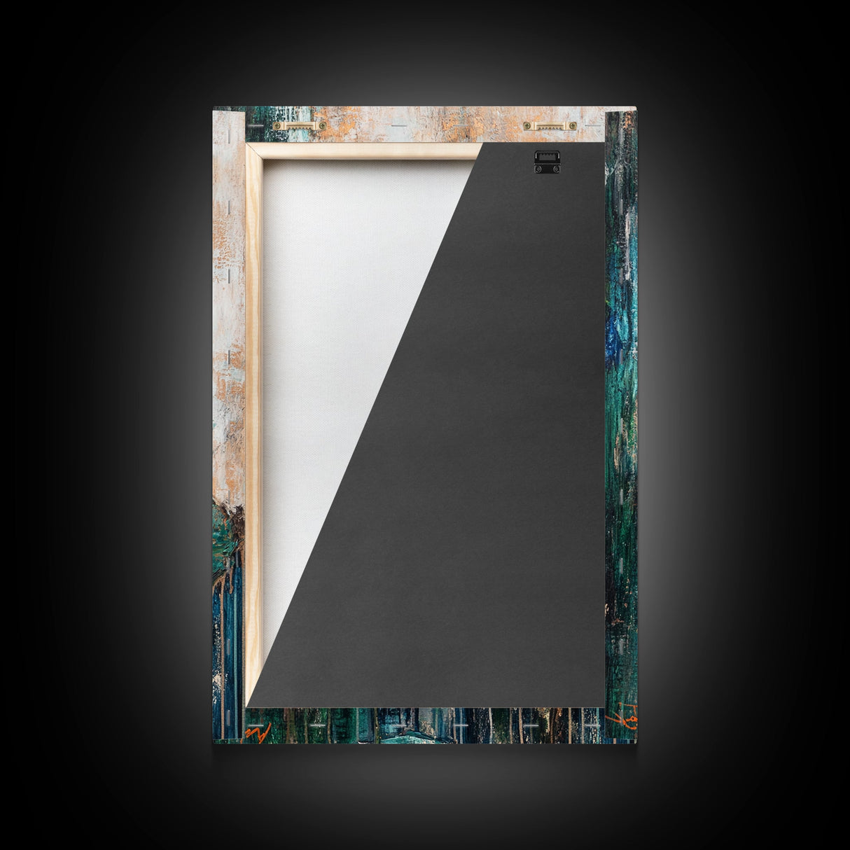 Lotus, Gold, Abstract, Framed Canvas Print, wabi sabi art, mosaic wall art, teal wall art, zen wall art, sacred geometry wall art