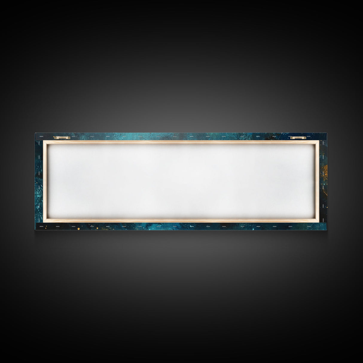 Cosmic Fishing Line Canvas Print Abstract Space Wall Art Gold and Blue Modern Artwork Celestial Decor Living Room Framed Art