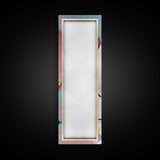 Abstract Reflection, Pink, Blue, Modern Art, Minimalist, Surrealist, Contemporary, Stylish, Bedroom, Framed Canvas Print