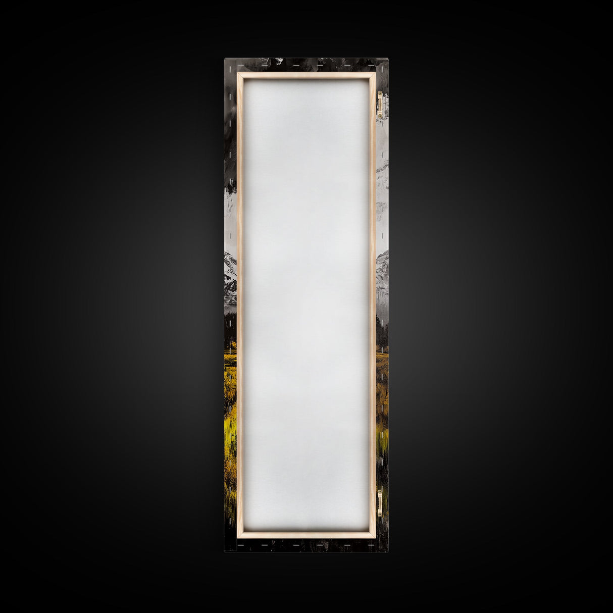 Snowy Peaks, Fall Meadow, Framed Canvas Print, Rustic Landscape Art, Mountain Decor, Cozy Cabin Art, Nature Art, Dining Room Decor