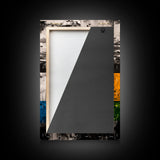 Abstract Mountain, Black and White, Geometric Art, Framed Canvas Print, Modern Wall Decor, Office Art, Minimalist Landscape, Unique Design