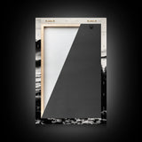 Misty Mountain, Black White Wall Art, Landscape Painting, Nature Artwork, Modern Home Decor, Minimalist Art, Framed Canvas Print