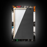 Urban Window, Abstract City Art, Modern Minimalist Wall Decor, Black and White Industrial, Rustic Texture, Canvas Print, Home Office