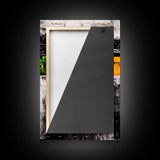 Minimalist Landscape, Abstract Nature, Modern Print, Contemporary Painting, Black and White, Green Accents, Framed Canvas Print, Bedroom Art