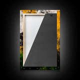 Abstract Horn, Black and Yellow Modern Painting, Bold Expressionist Art, Framed Canvas Print, Contemporary Office or Loft Wall Decor