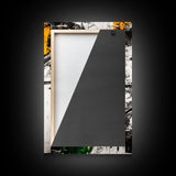 Abstract Expression, Modern Art, Black White Green, Framed Canvas Print, Contemporary Wall Art, Office Decor, Minimalist Painting