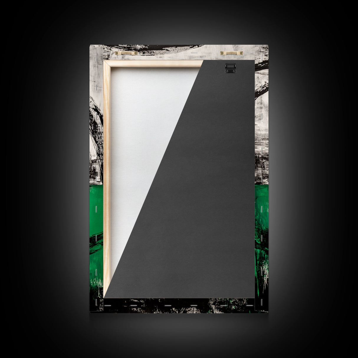 Abstract Horizon, Green and Black Art, Minimalist Canvas Print, Modern Office Decor, Bold Artwork, Statement Piece, Contemporary Home