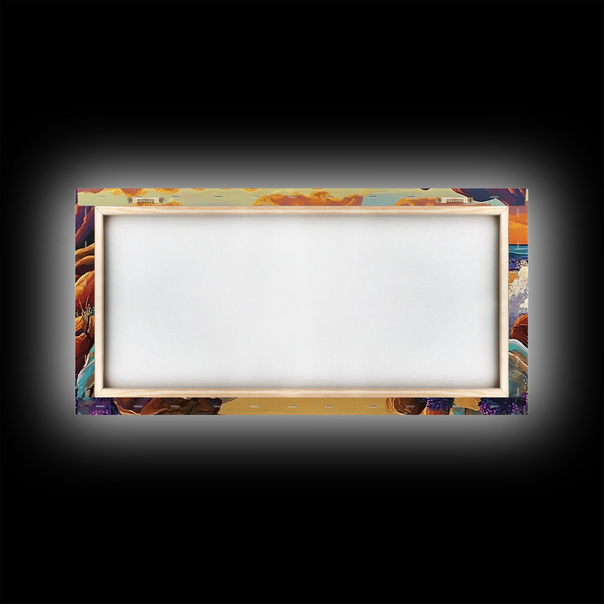 Sunset Surf, Crashing Waves, Coastal Mountains, Canvas Print, Vibrant Seascape Wall Art, Beach House Art, Bathroom Ocean Decor