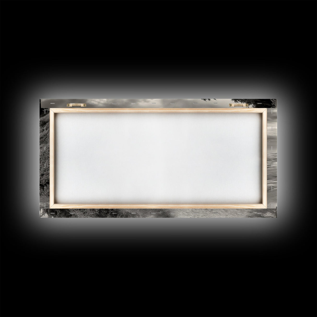 Coastal Path, Nature Trail, Ocean Cliff, Cypress Tree, Framed Canvas Print, Minimalist Wall Art, Living Room Decor, Scenic Landscape