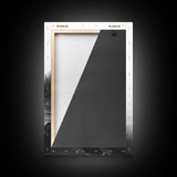 Misty Lakeshore, Foggy Forest Water, Monochrome Tranquility, Framed Canvas Print, Minimalist Art, Calm Landscape, Bedroom Wall Decor
