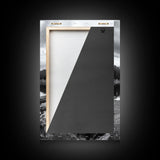 Misty Lake View, Peaceful Reflections, Nature Tranquility, Framed Canvas Print, Bedroom Wall Art, Black and White Landscape, Minimalist Art