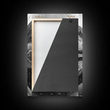 Fjord Reflection, Mountain Valley Calm, Mirror Lake, Canvas Print, Hallway Wall Art, Scandinavian Style Art, Black and White Minimalist