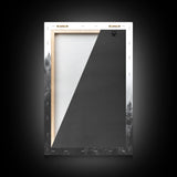 Misty Forest, Pine Trees, Foggy Morning, Canvas Print, Moody Nature Wall Art, Nordic Bedroom Decor, Monochrome Forest Landscape