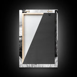 Lake Swing, Cloudy Sky, Calm View, Framed Canvas Print, Farmhouse Wall Art, Serene Kitchen Decor, Rustic Black and White Photography