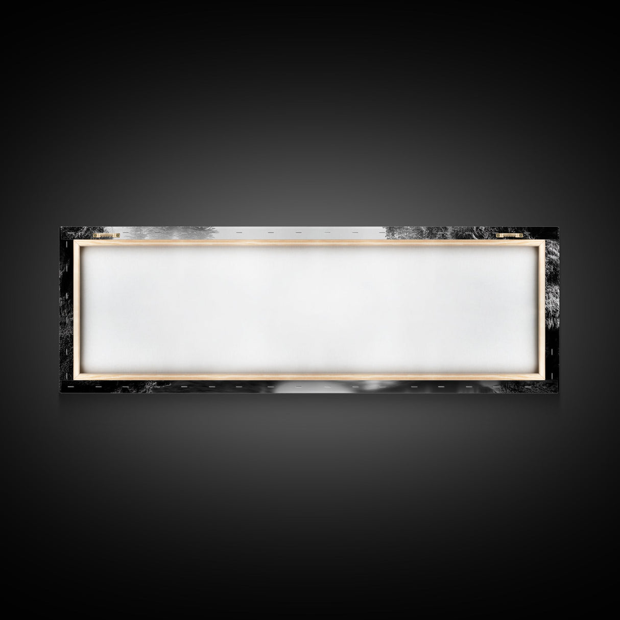 Stone Bridge, Forest River, Morning Mist, Canvas Print, Black and White Landscape, Nature Wall Art, Rustic Bathroom Art, Den Decor