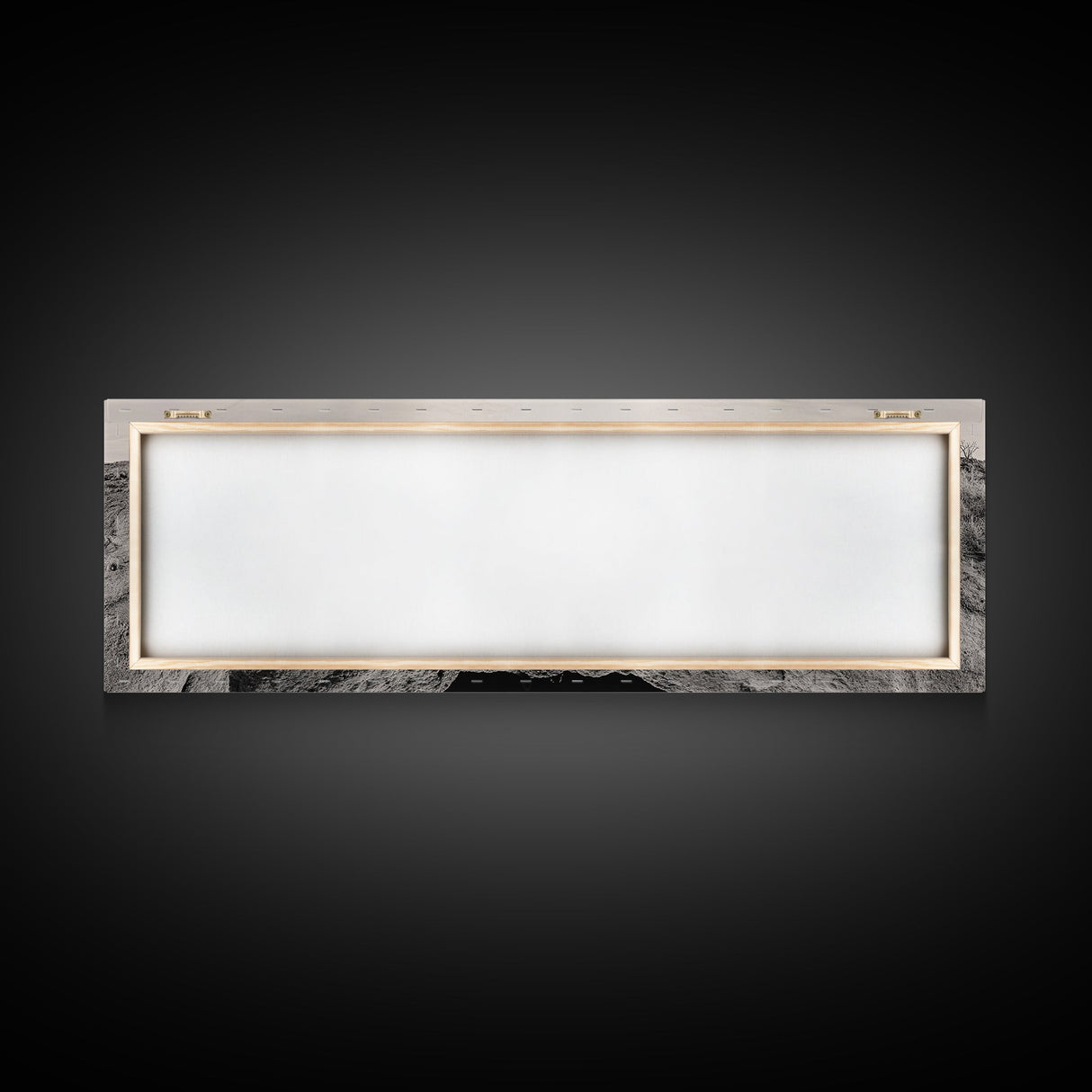 Desert Pool, Reflected Sky, Rugged Terrain, Monochrome Minimalism, Framed Canvas Print, Earthy Wall Art, Neutral Bedroom Decor