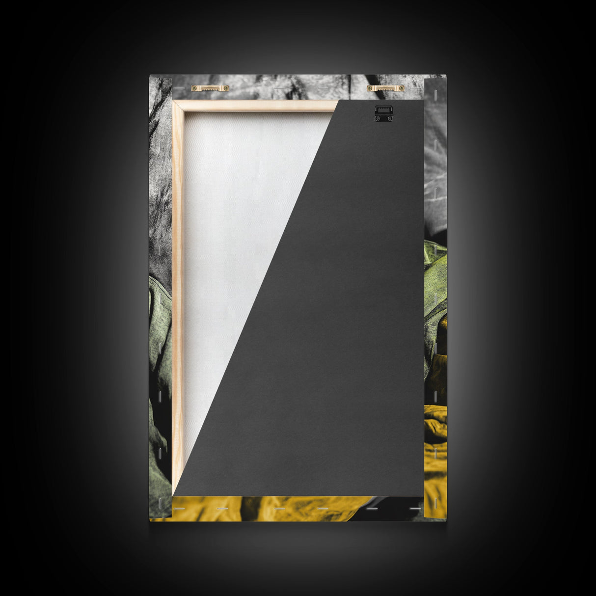 Urban Cool, Yellow Shades, Relaxed Style, Bold Portrait, Framed Canvas Print streetwear photography print, modern bedroom wall art