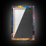 Halloween Creepy Wizard Reading Spells Framed Canvas Print, Spooky Wall Art, Home Decor, Occult Decor, Gift Idea, Dark Magic