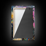 Halloween Ghostly Figure with Lantern Framed Canvas Print, Spooky Wall Art, Home Decor, Haunted Decor, Gift Idea, Night Haunt