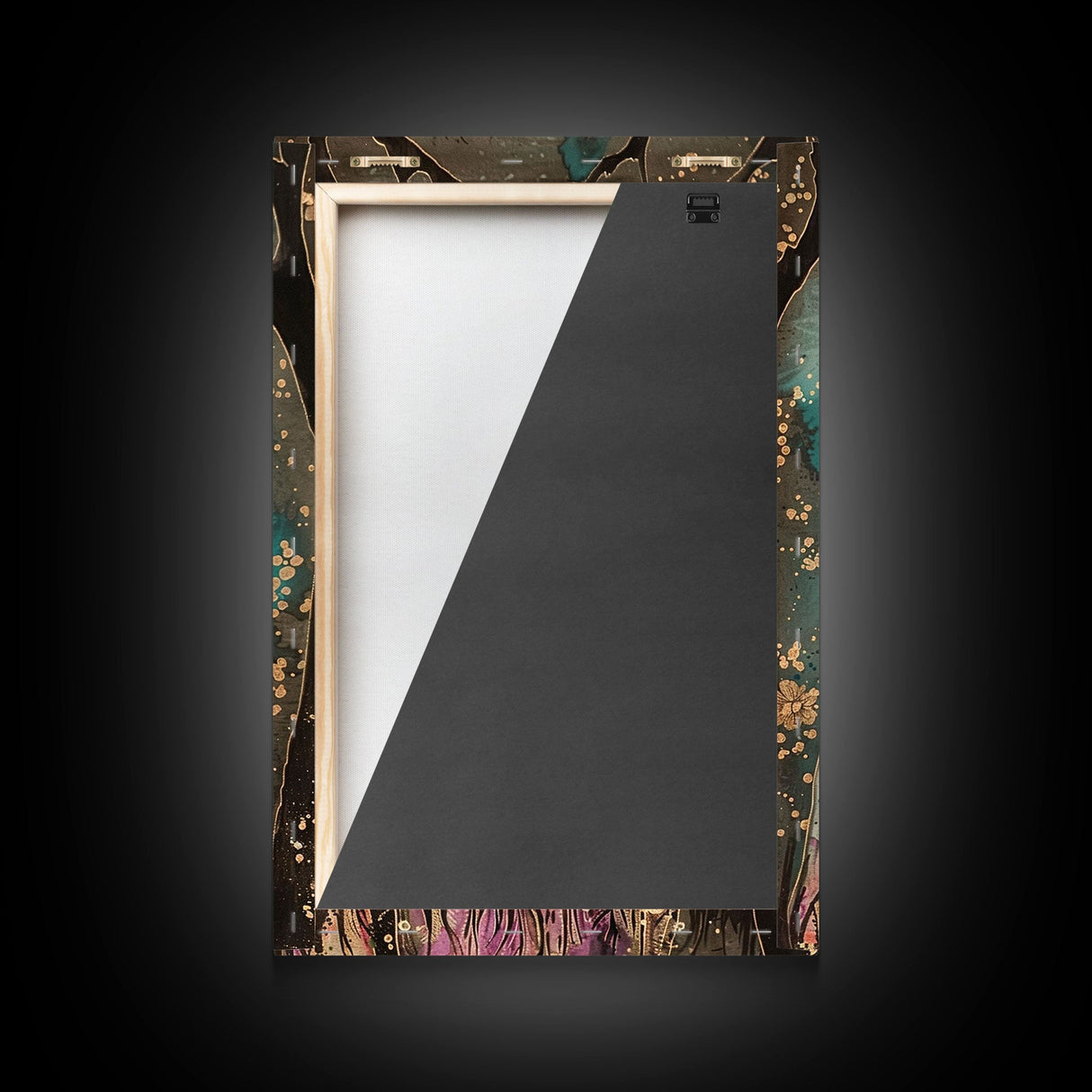 Halloween Zombie Eating Pizza, Framed Canvas Print, Wall Art, Living Room Decor, Spooky, Zombie Art, Original Painting, Home Decor