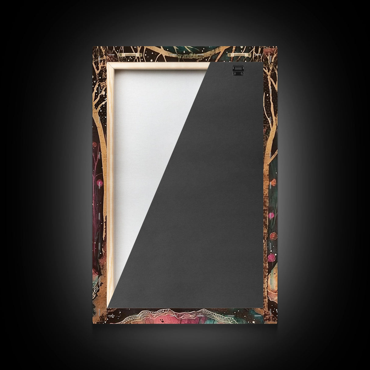 Halloween Veiled Ghost in Cemetery, Framed Canvas Print, Wall Art, Living Room Decor, Spooky, Ghost Art, Original Painting, Home Decor