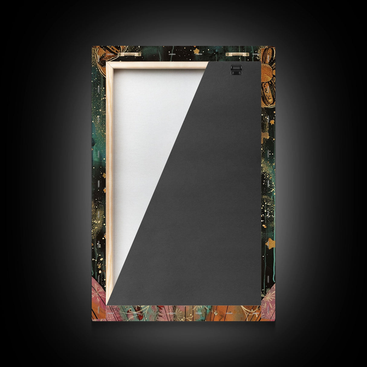 Halloween Girl Eating Macaron, Framed Canvas Print, Wall Art, Living Room Decor, Spooky, Girl Art, Original Painting, Home Decor