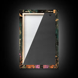 Halloween Pirate Skeleton with Pizza Framed Canvas Print, Spooky Decor, Living Room Art, Fun Halloween Wall Art Home Decor Vintage Style Art