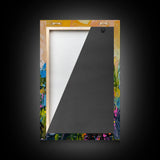 Halloween Ghost Bride Framed Canvas Print, Unique Spooky Decor, Living Room Art, Whimsical Ghostly Home Decoration, Retro Style Wall Art