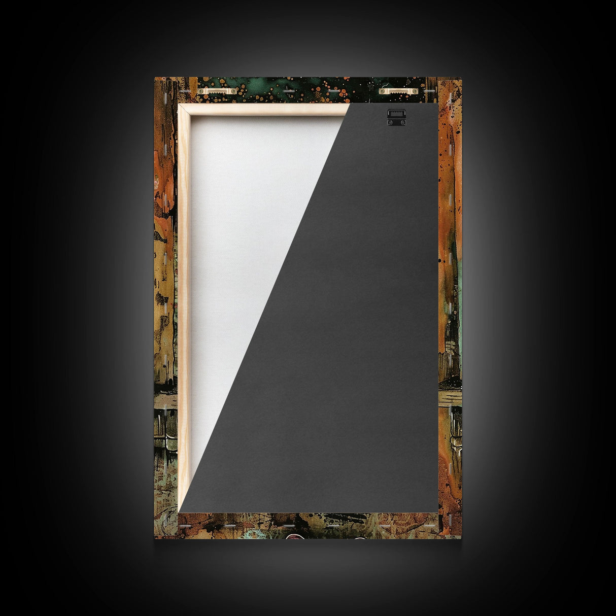 Halloween Witch in Forest Framed Canvas Print, Spooky Decor, Living Room Art, Whimsical Halloween Wall Art, Home Decoration, Retro Style Art