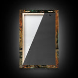 Halloween Witch in Forest Framed Canvas Print, Spooky Decor, Living Room Art, Whimsical Halloween Wall Art, Home Decoration, Retro Style Art