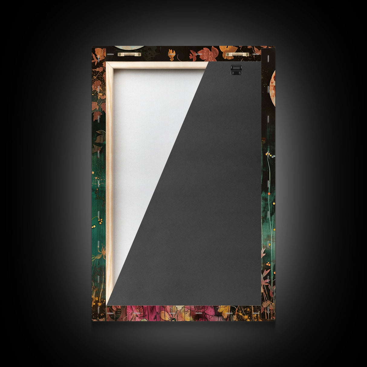 Ghostly Witch With Red Apple, Framed Canvas Print, Wall Art, Spooky Decor, Halloween Decoration, Living Room Art, Unique Gift