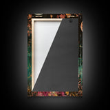 Ghostly Witch With Red Apple, Framed Canvas Print, Wall Art, Spooky Decor, Halloween Decoration, Living Room Art, Unique Gift