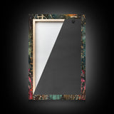 Halloween Skeleton with Spider Webs, Framed Canvas Print, Wall Art, Spooky Decor, Halloween Decoration, Living Room Art, Unique Gift