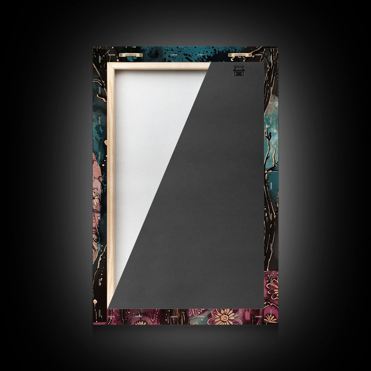 Halloween Werewolf Enjoying Hotdog, Framed Canvas Print, Wall Art, Home Decor, Spooky Artwork, Fantasy Decor, Halloween Decor, Holiday Gift