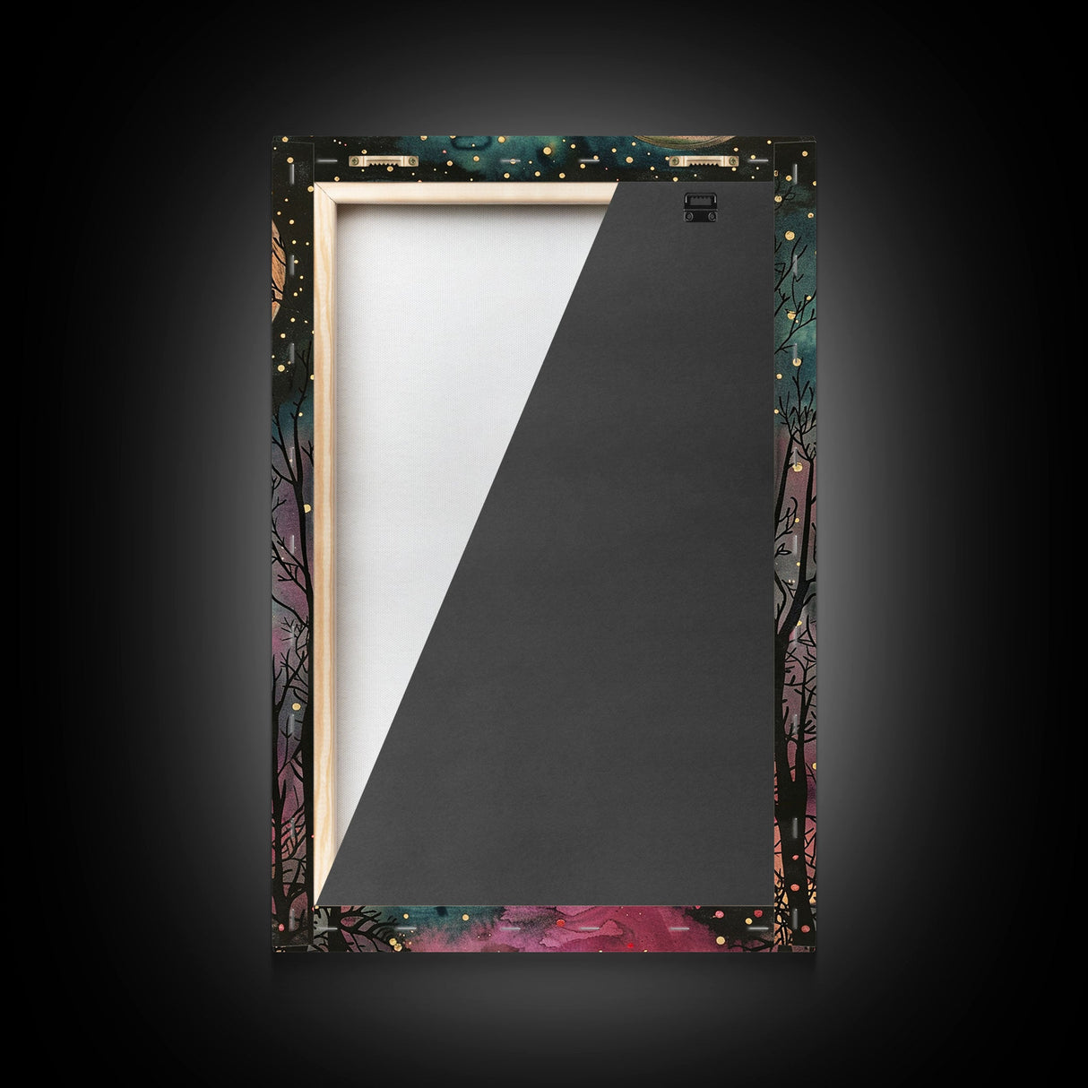 Halloween Spooky Full Moon Werewolf Framed Canvas Print, Wall Art, Living Room Decor, Halloween Decoration, Scary Wall Hanging, Haunted Art