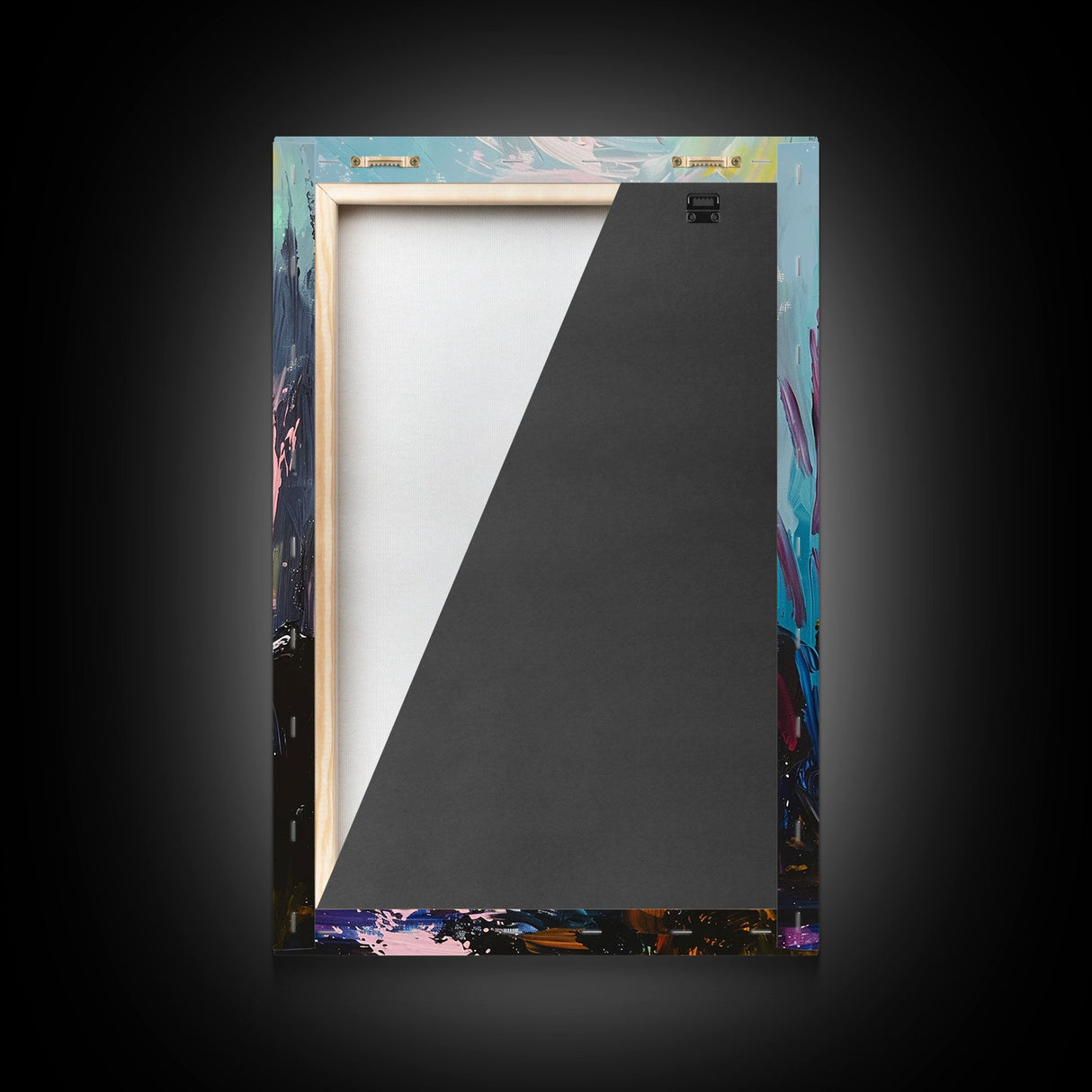 Creepy Haunted Cemetary Framed Canvas Print Halloween Art, Impasto Style Spooky Season Decor