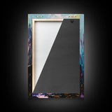 Creepy Haunted Cemetary Framed Canvas Print Halloween Art, Impasto Style Spooky Season Decor