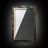 Black Cat with Piercing Green Eyes, Framed Canvas Print, Spooky Cat Art, Witchy Feline Decor, Halloween Wall Art, Gothic Cat Decor