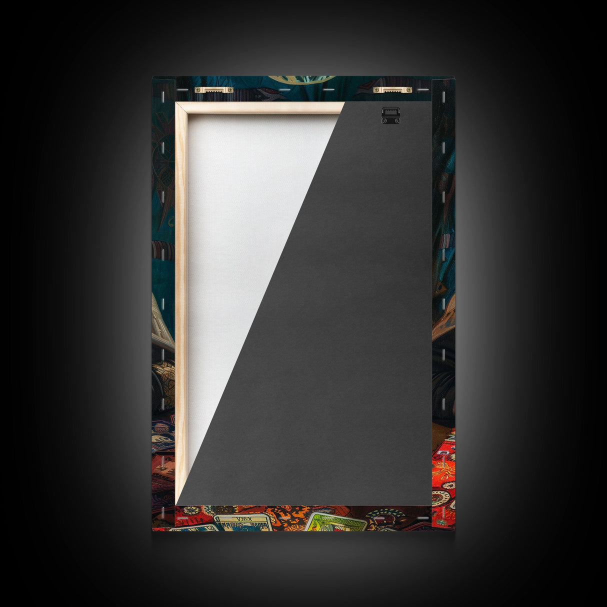 Enchanting Fortune Teller with Crystal Ball Under Moonlight - Mystical Witchcraft Framed Canvas Print, Halloween Gothic Home Decor