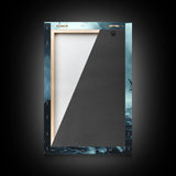 Ghost Ship in Storm Halloween Art, Spooky Maritime, Haunted Ocean, Creepy Seascape, Stormy Night, Framed Canvas Print